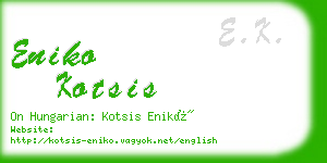 eniko kotsis business card